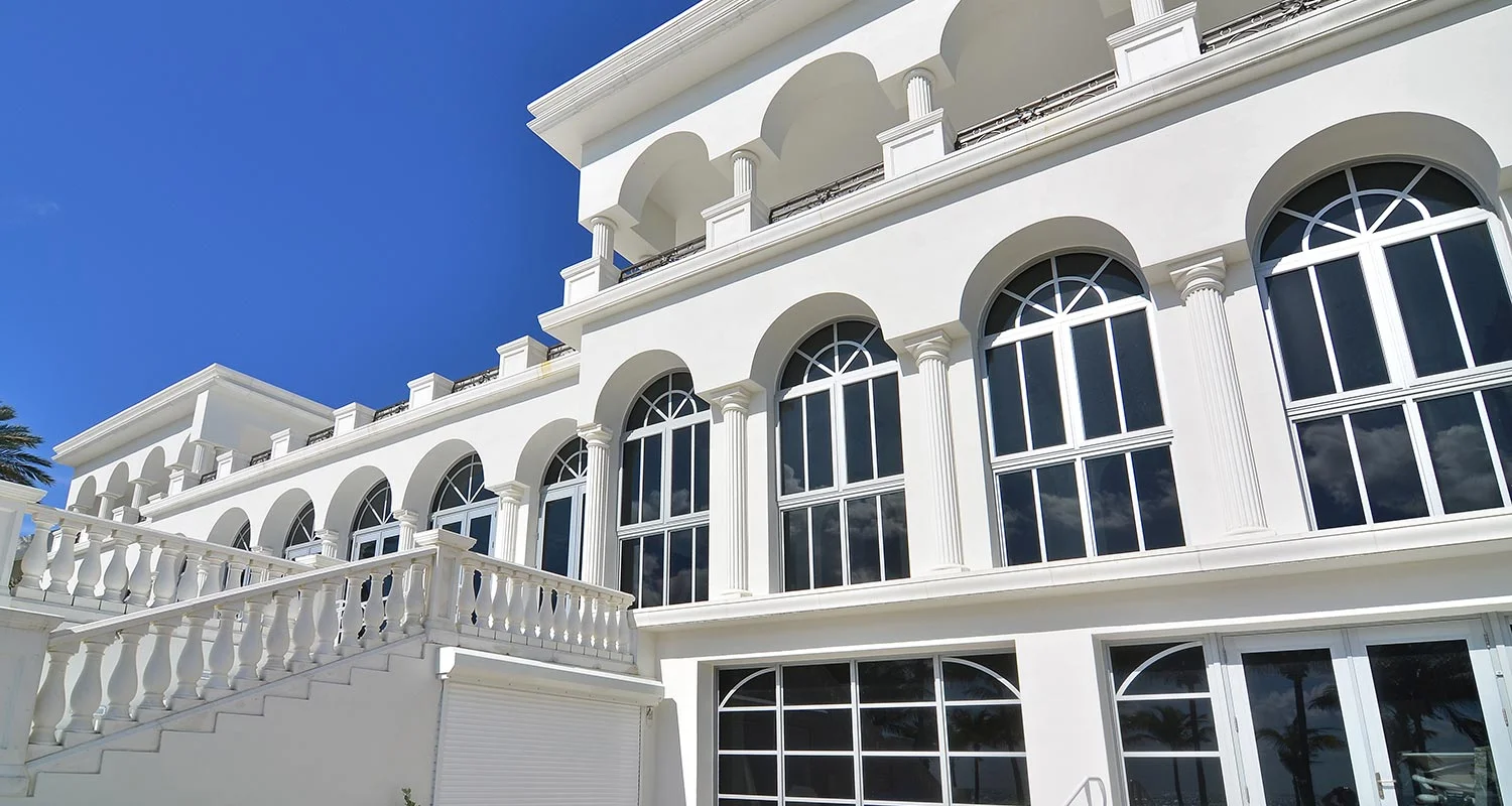 Mansion Featuring Swing Doors and White Aluminium in Palm Beach, FL - ES Windows