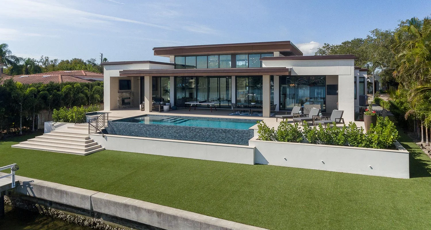 Modern Home Featuring Storefronts and Sliding Doors in Tampa, FL - ES Windows